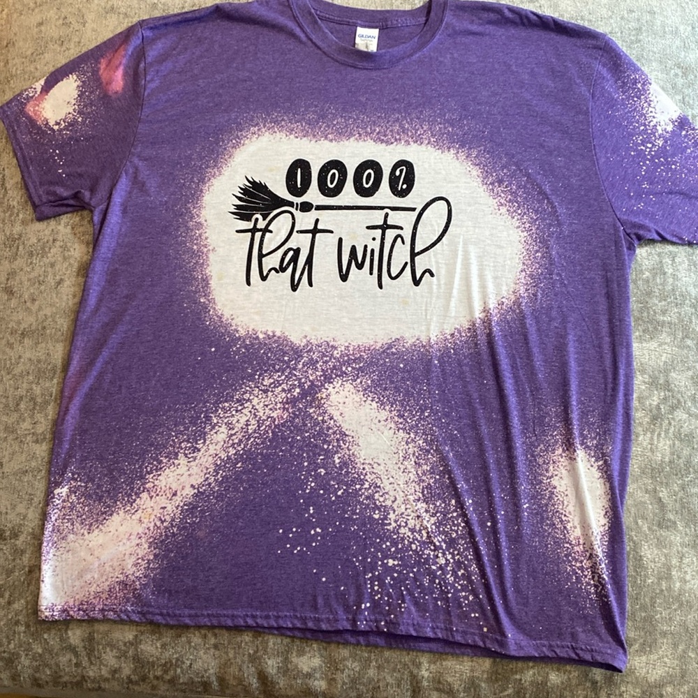 Gildan soft style size 3XL purple “100% that witch” purple T-Shirt. {309}